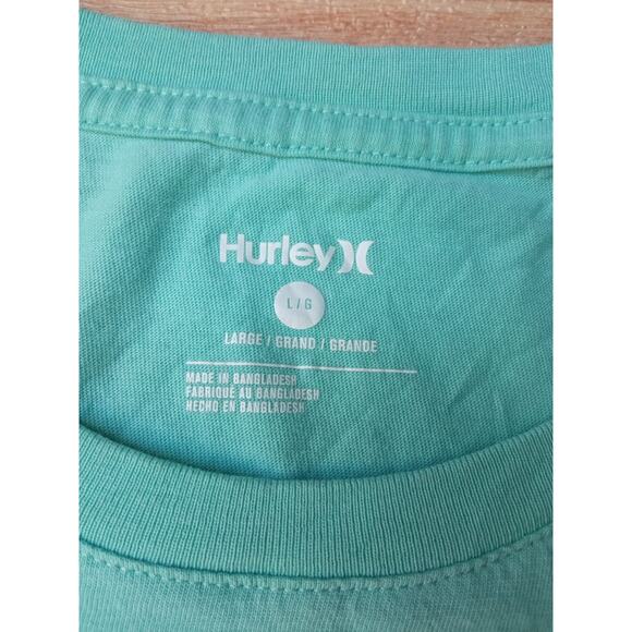 Hurley Men's T-Shirt Everyday Short Sleeve Beach Flower Green Size Large - Picture 7 of 7